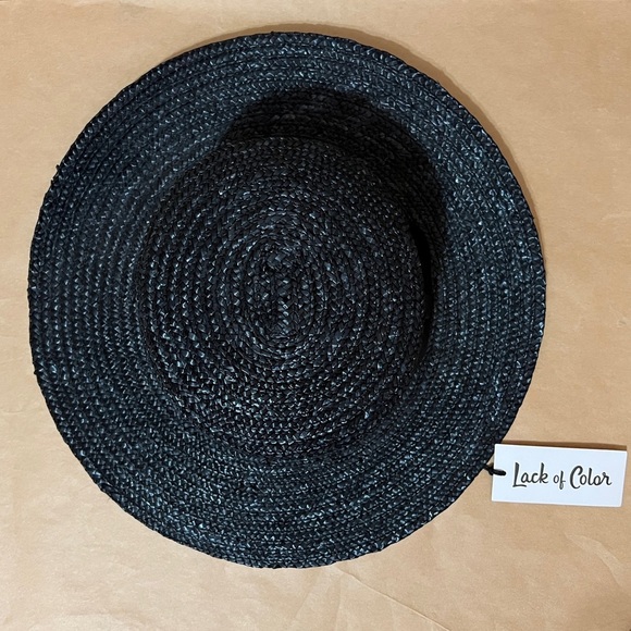 Lack of Color | NWT Spencer Boater Hat Straw Noir Black One Size Free People - Picture 3 of 7